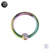 Титановое кольцо BCR Rainbow cо вставкой 3 мм.