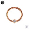 Титановое кольцо BCR Rose Gold для пирсинга cо вставкой 3 мм.