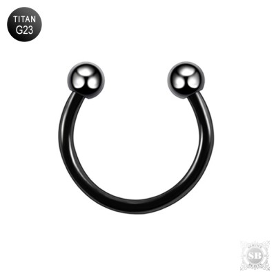 Титановый циркуляр для пирсинга на внутренней резьбе, цвет: черный