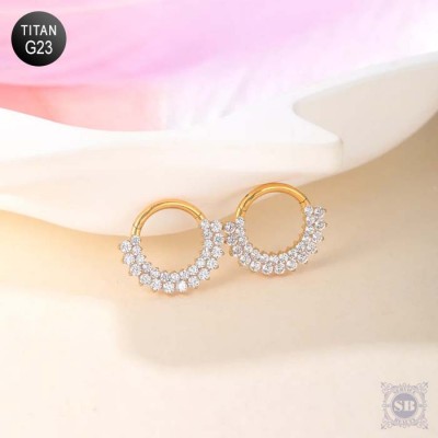Серьга кликер Golden Ratna для пирсинга из титана марки G23
