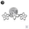 Серьга лабрет Крокусы для пирсинга уха из титана