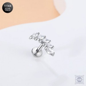 Серьга-лабрет Серебряная веточка (G23)