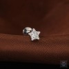 Серьга-лабрет из титана G23 с кристаллами