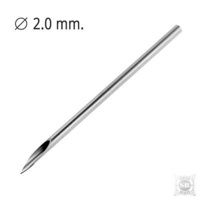 Игла профессиональная для пирсинга 12G - диаметр 2.0 мм.