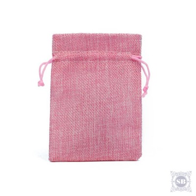 Розовый подарочный мешочек из джута
