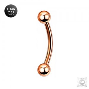 Микробанан титановый Rose Gold с шариками