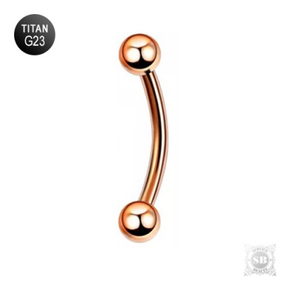 Микробанан Rose Gold из титана G23 с шариками 3 мм.