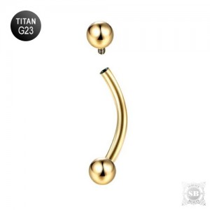 Микробанан титановый Gold с шариками (ВР)
