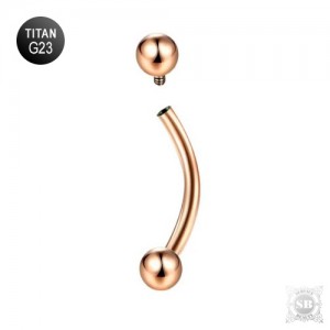 Микробанан титановый Rose Gold с шариками (ВР)