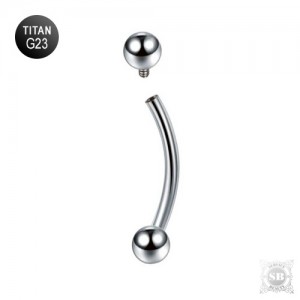 Микробанан титановый Silver с шариками (ВР)