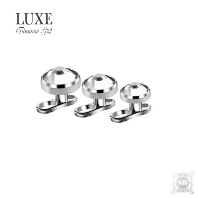 Микродермал титановый Luxe для пирсинга с накрутками: 3, 4 и 5 мм.