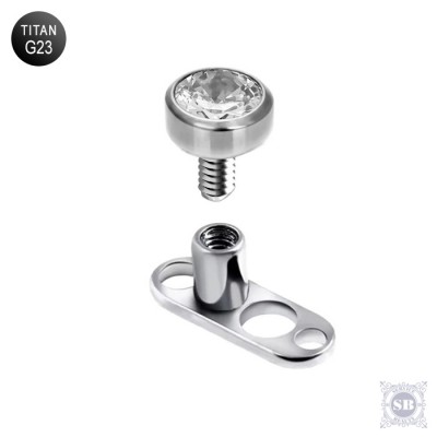 Микродермал титановый для пирсинга с накруткой: 3 мм.