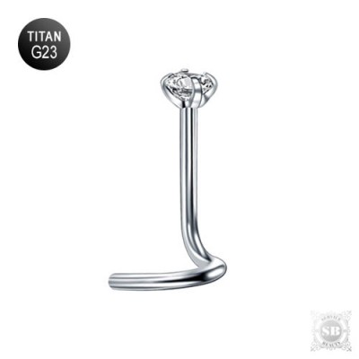 Нострила для пирсинга носа из титана G23 с кубическим цирконом