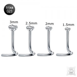 Нострила титановая с цирконом 1,5 - 3 мм.