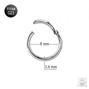 Сегментное кольцо 8*1.6 mm. Silver