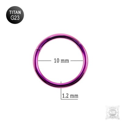 Кольцо - кликер 10 х 1.2 мм. розовое из титана G23