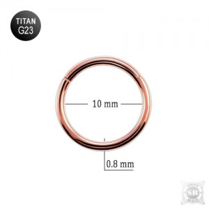 Сегментное кольцо 10*0.8 mm. Rose Gold