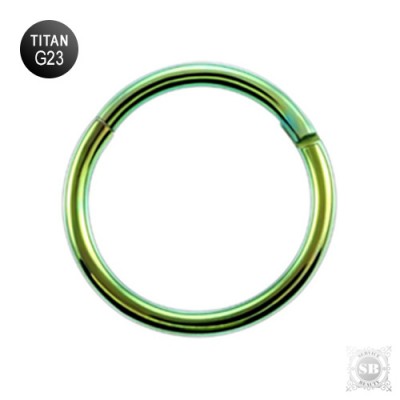 Кольцо - кликер Green для пирсинга из титана G23