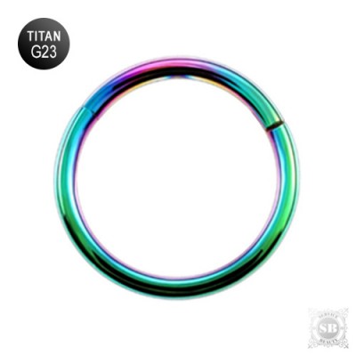 Кольцо - кликер Rainbow для пирсинга из титана G23