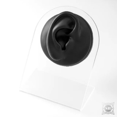 Cиликоновая модель уха черная для украшений