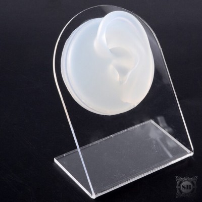 Прозрачная силиконовая модель левого уха для пирсинг украшений