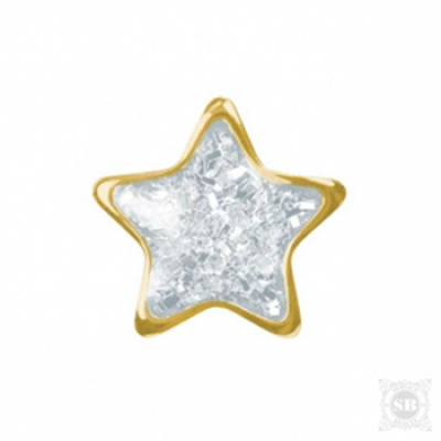 Серьги System-75 - Золотые звезды с блестками