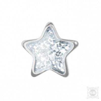 Серьги System-75 - Серебряные звезды с блестками