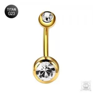 Банан с хрусталем Gold 12 мм. G23