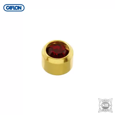 Серьги Caflon Январь в глухой оправе в позолоте среднего размера