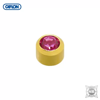 Серьги Caflon Октябрь в глухой оправе в позолоте среднего размера