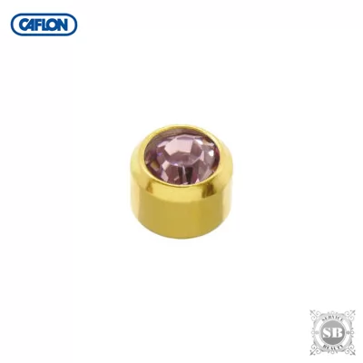 Серьги Caflon Июнь в глухой оправе в позолоте среднего размера