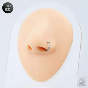 Кликер-D титановый  с фианитами 10 мм. х1.2мм.