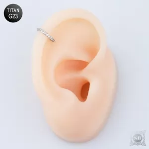 Кликер-D титановый  с фианитами 10 мм. х1.2мм.