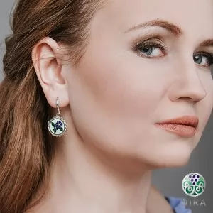 Серебряные серьги Васильки