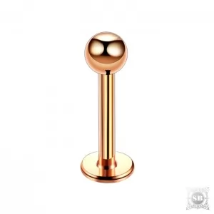 Лабрет 6х1.2х3 мм. Rose gold