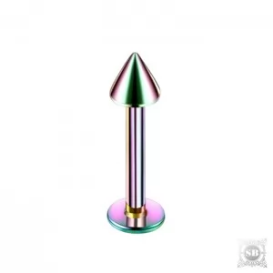 Лабрет с пикой 8 мм. Rainbow, Сталь 316L