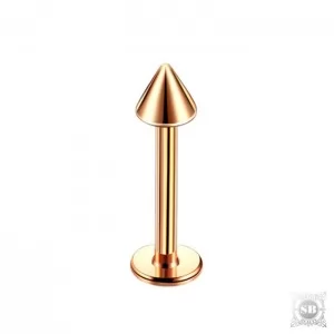 Лабрет с пикой 8 мм. Rose Gold, Сталь 316L