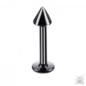 Лабрет с пикой 10 мм. Black, Сталь 316L