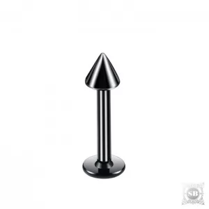 Лабрет с пикой 6 мм. Black, Сталь 316L