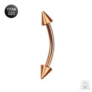 Микробанан титановый Rose Gold с конусами