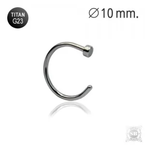 Полукольцо титановое 10 х 0.8 мм. Silver