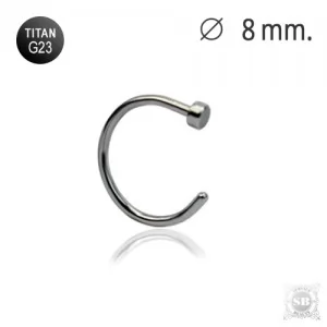 Полукольцо титановое 8 х 0.8 мм. Silver