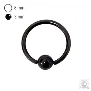 Кольцо 8x1.2х3 мм. BLACK