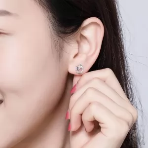 Серебряные серьги Единорог
