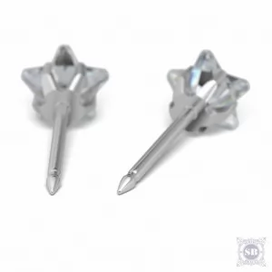 Серьги Цирконовая звезда 5 мм.