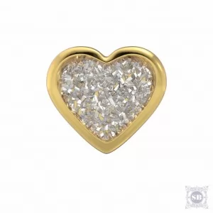 Серьги Сердечки с блестками