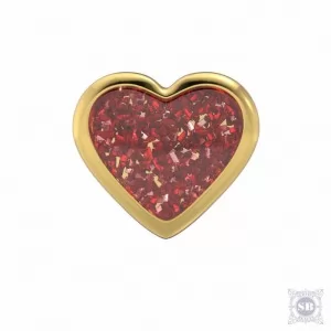 Серьги Сердечки с блестками