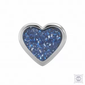 Серьги Сердечки с блестками