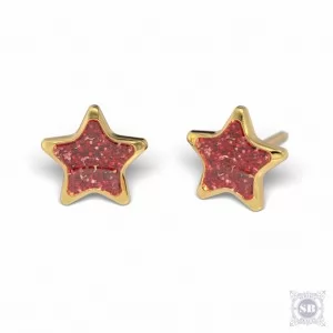 Серьги Звезды с блестками