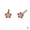 Серьги Цветок с укороченной иглой для тонкой мочки уха